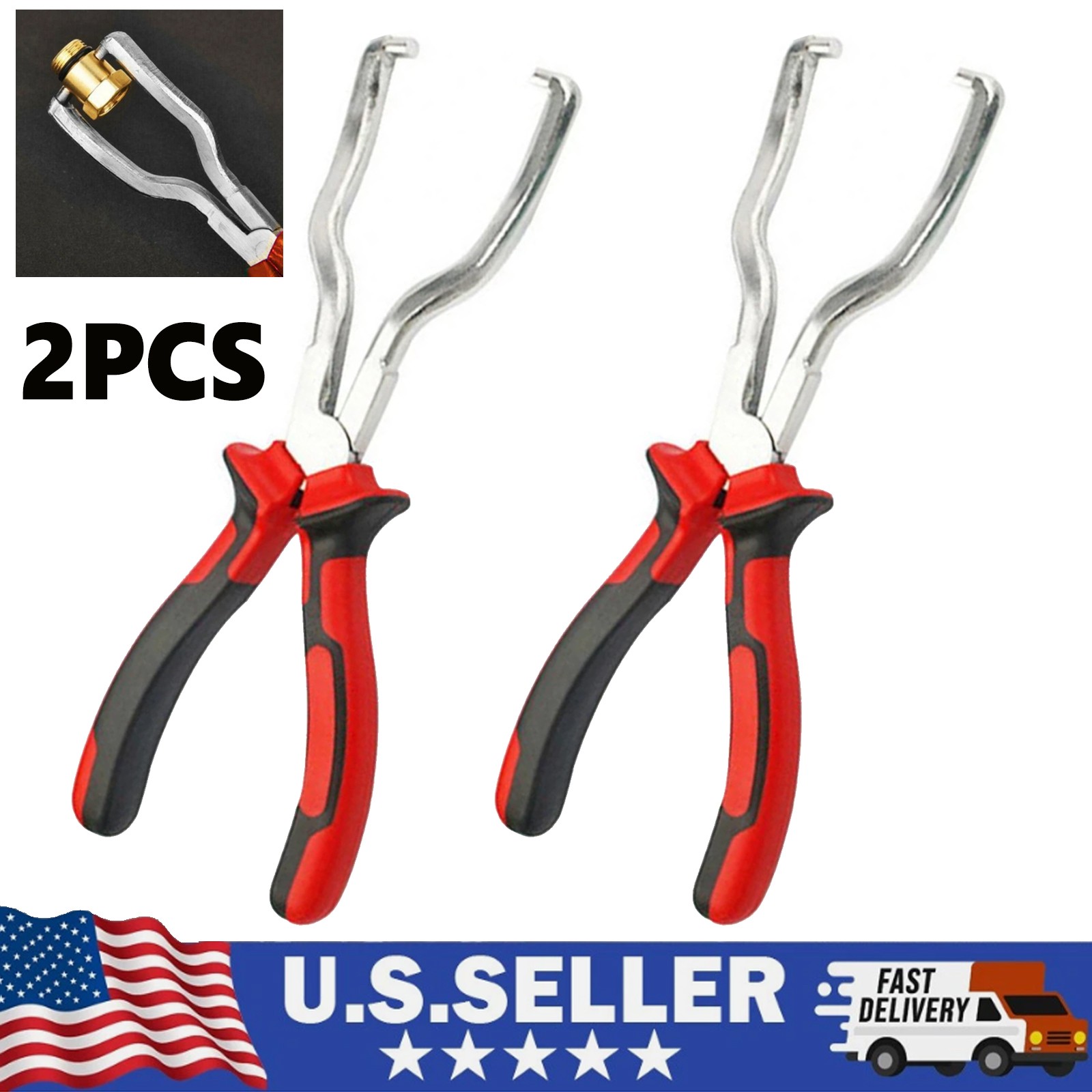 2x Fuel Filter Line Petrol Clip Pipe Hose Release Disconnect Removal Pliers Tool