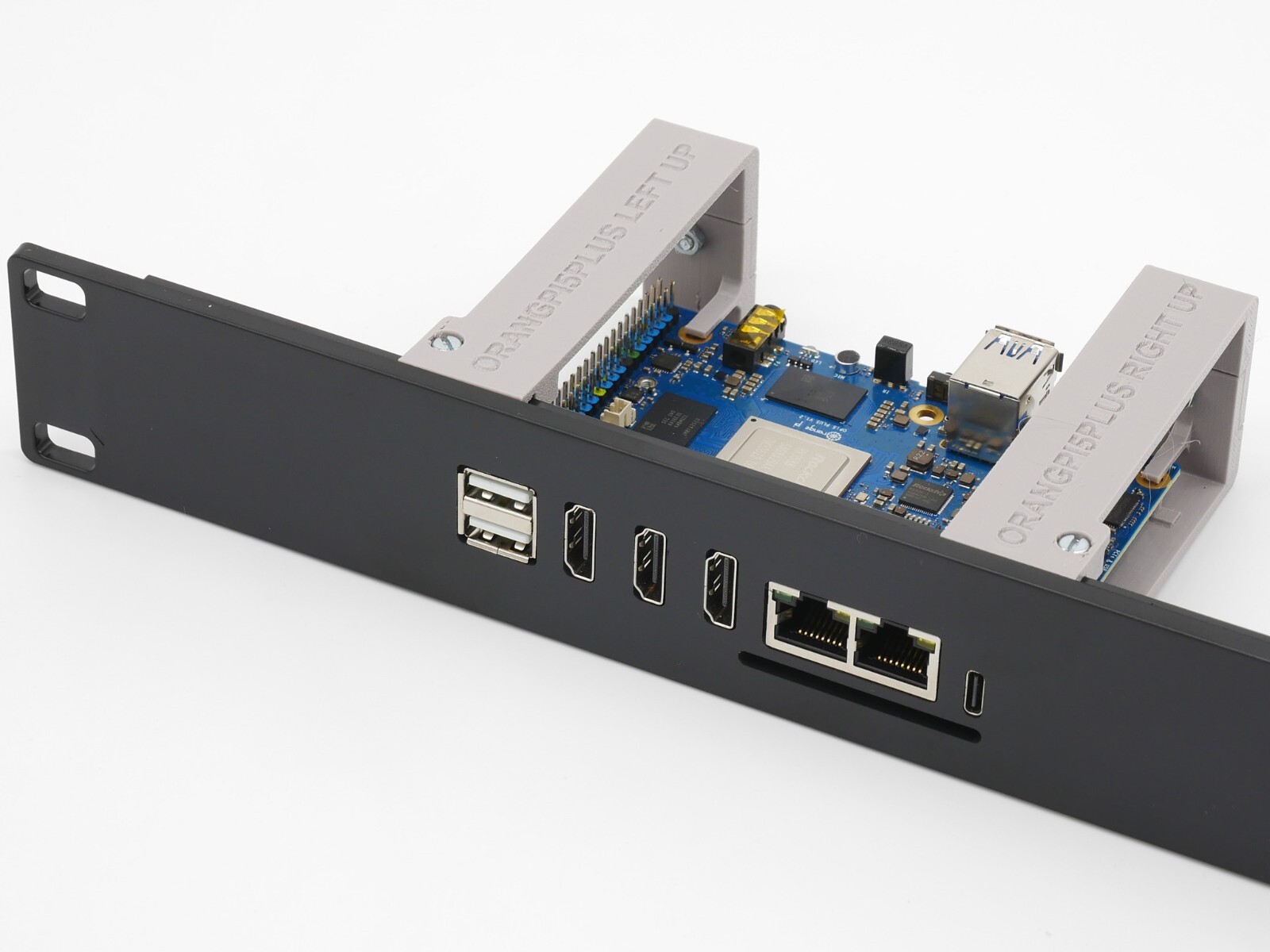 Rack mount for  1-3 Orange PI5 PLUS 19inch 1U - injection molded front
