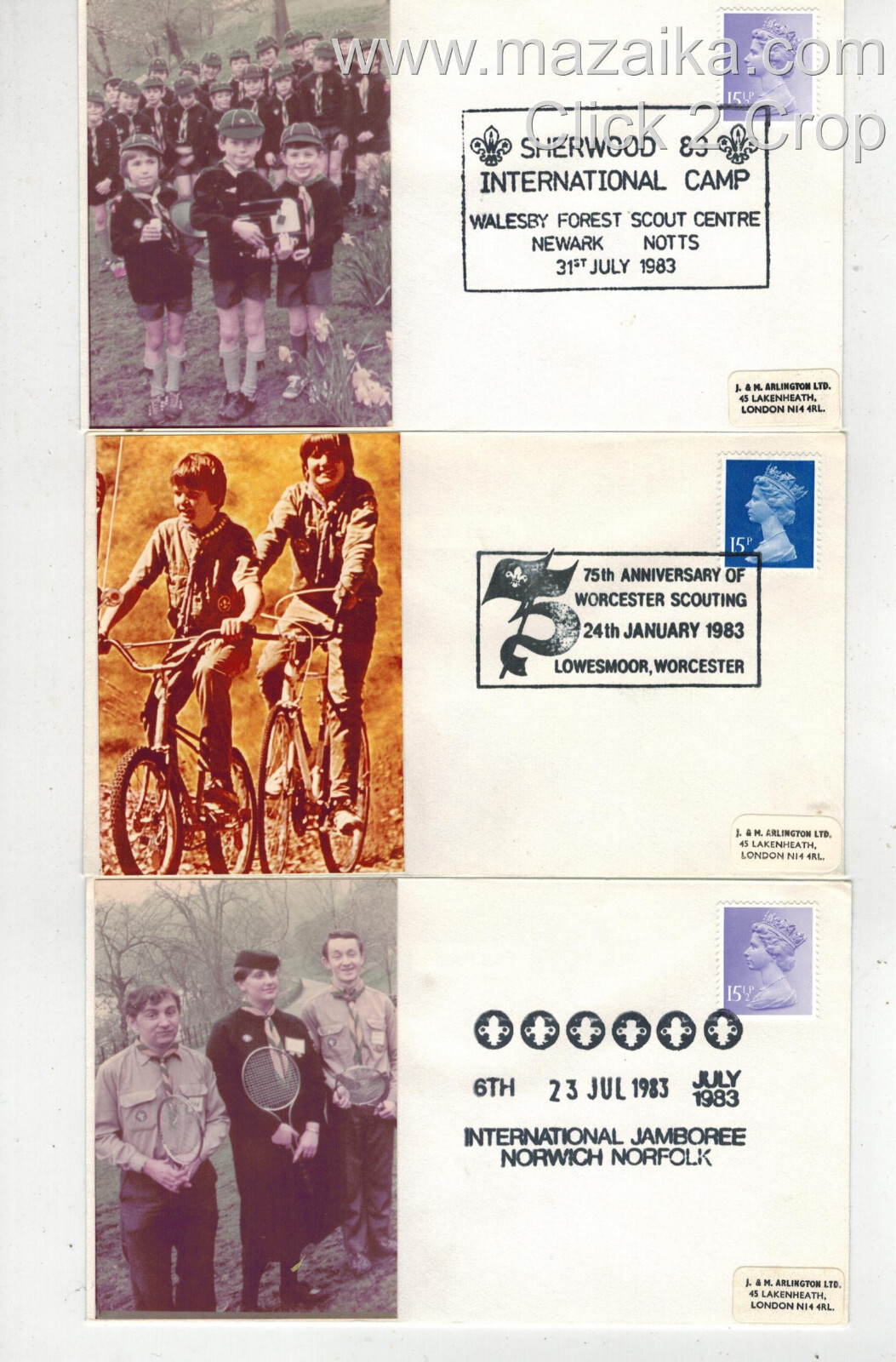 BOY SCOUTS & SCOUTING 1980s LOT 10 DIFFERENT U.K. / BRITISH & PICTORIAL CANCELS
