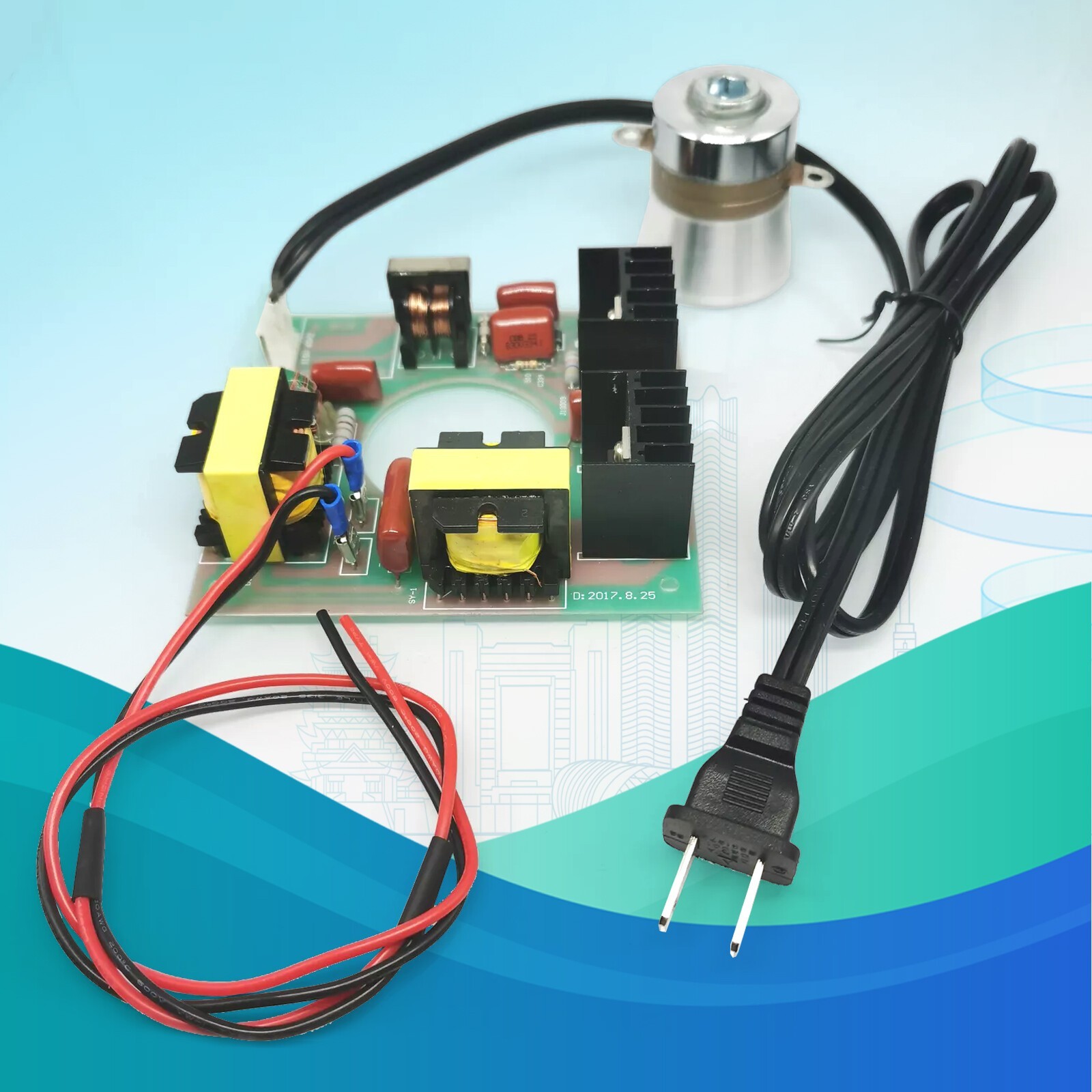 Ultrasonic Cleaning Transducer Cleaner and Power Driver Board 110VAC 60W 40KHz