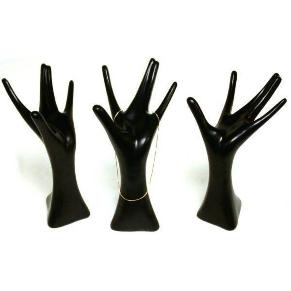 3 Black Polystyrene Hand Jewelry Display Stands 5 3/4" x 8"