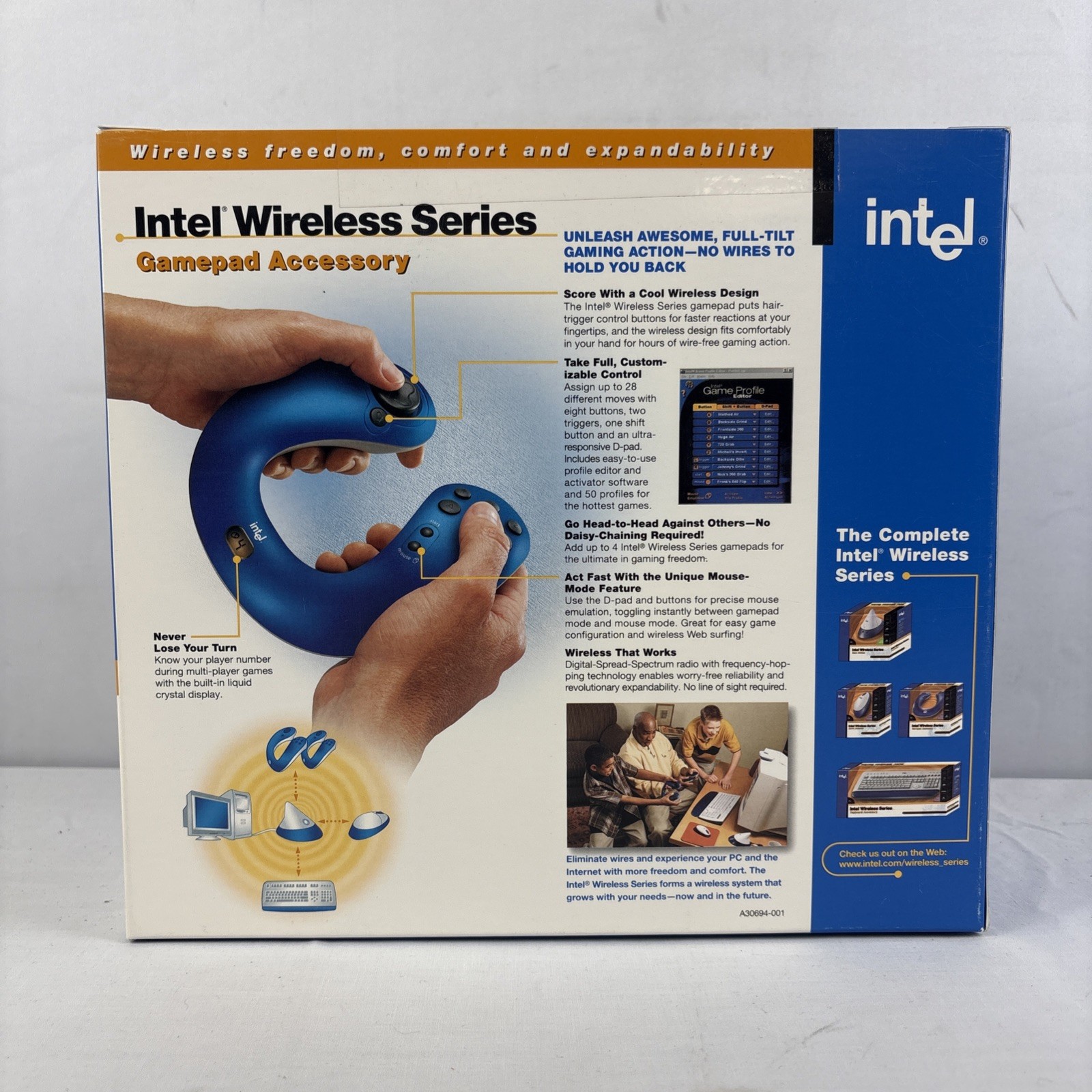 Intel Wireless Series Gamepad Accessory NEW In Box Bigbox PC Windows Vintage
