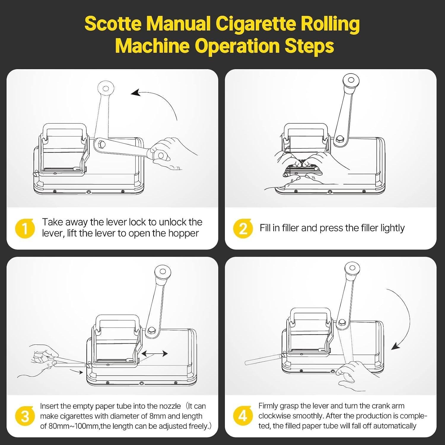 Efficient Manual Tobacco Roller - Adjustable