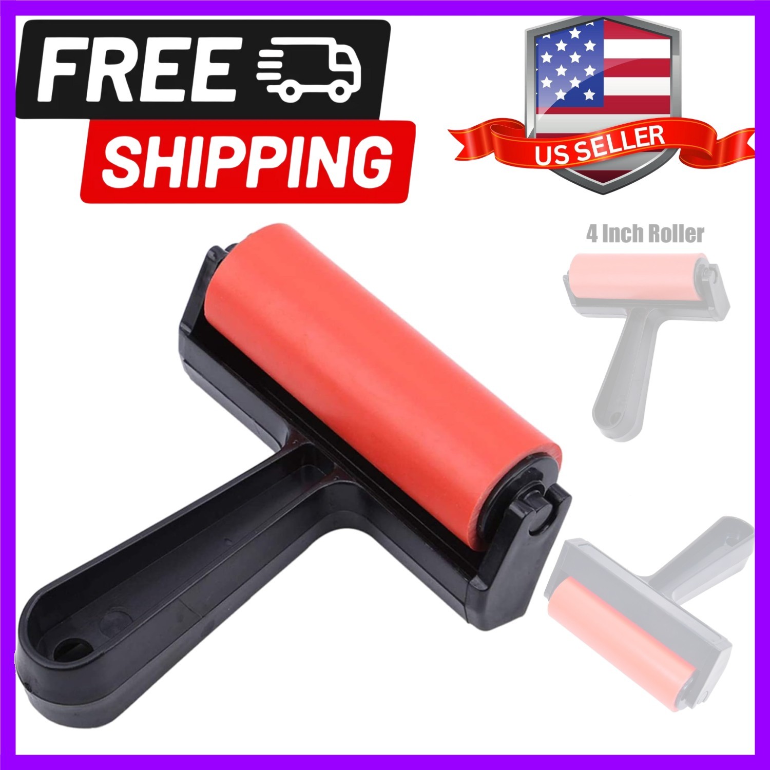 4-Inch Rubber Roller Brayer Tool – Vinyl, Printmaking, Stamping, Cardmaking, ...