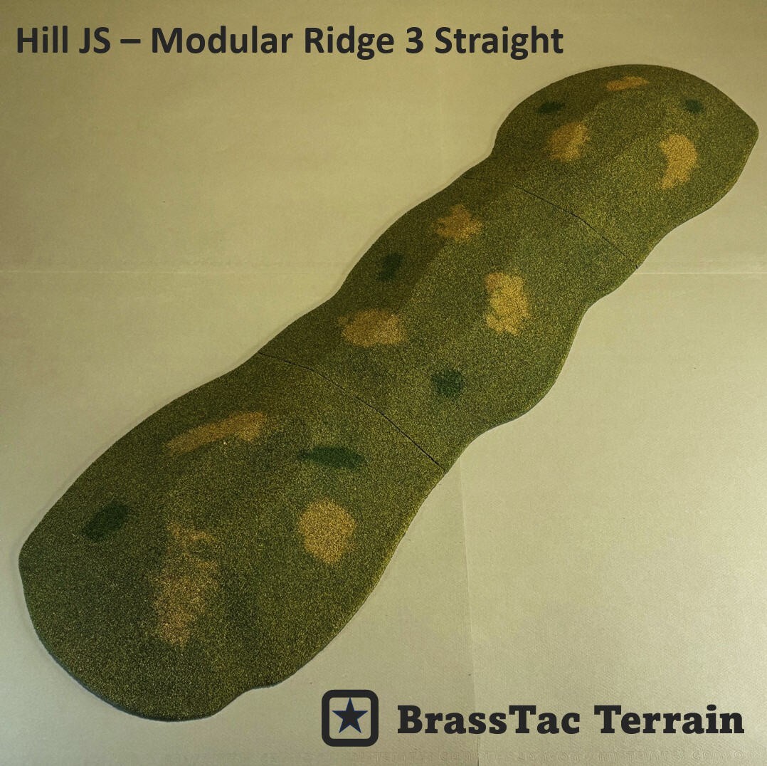 28mm terrain for Bolt Action, Black Powder: 3-part Straight Ridge 3  [Hill-JS-LG