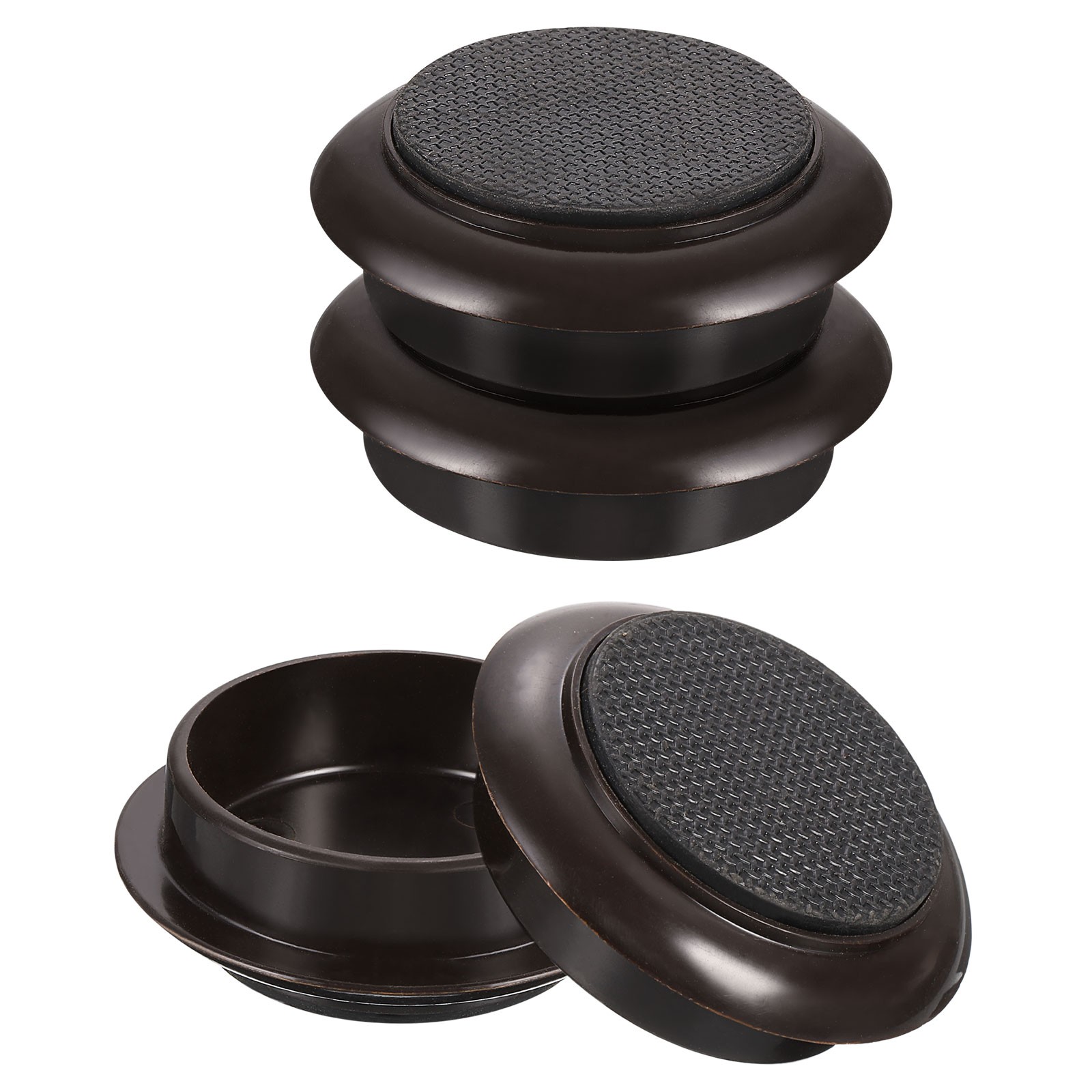 Non-Slip Furniture Pads, 4Pcs 44mm Rubber Furniture Foot Cups (Brown)