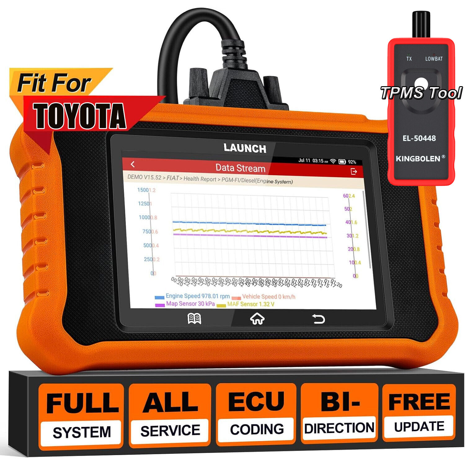2025 LAUNCH Creader Elite 2.0 For TOYOTA Car Diagnostic Scanner Tool Key Coding