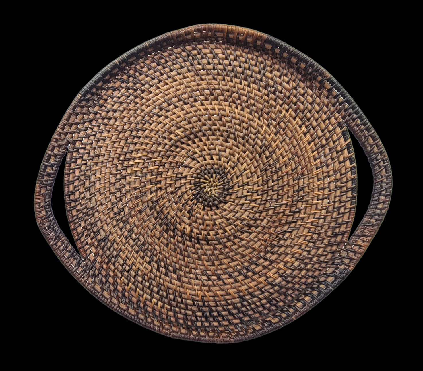 Woven Basket Platter Round with Handles Wall Table Decor Unique