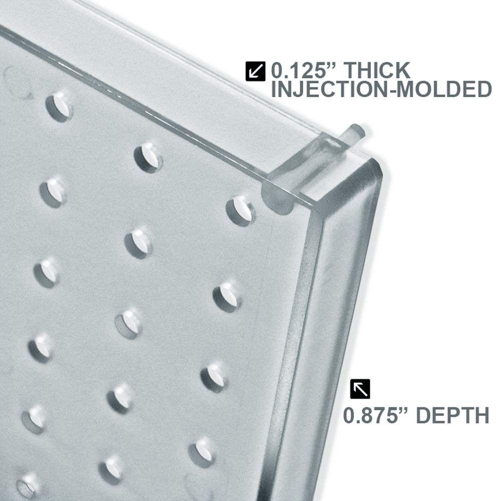 2 PCS 771620CLR Pegboard 1Sided Wall Panel Clear Translucent Organizer