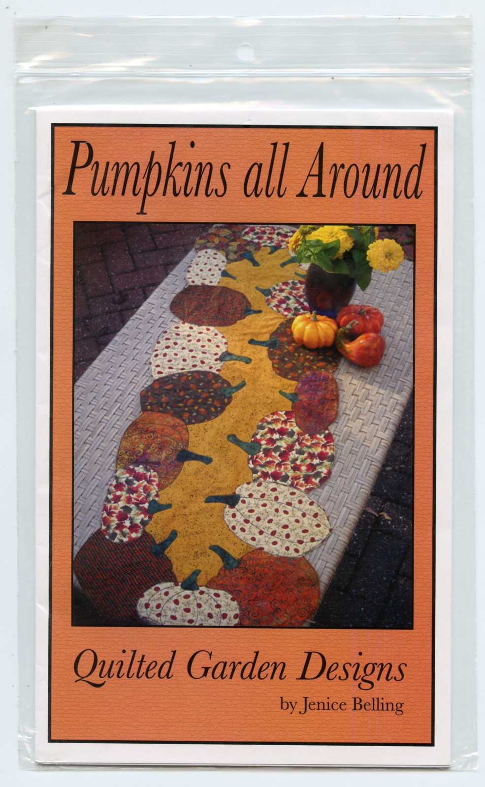 Pumpkins All Around Table Runner Quilt Pattern Quilted Garden Designs 20 x 40