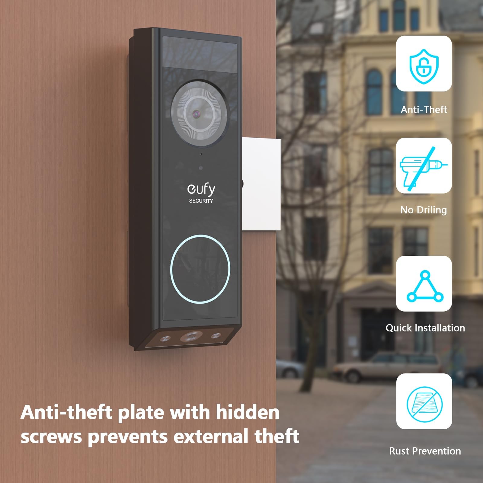 Anti-Theft Mount for eufy Security For Eufy Doorbell E340, Design