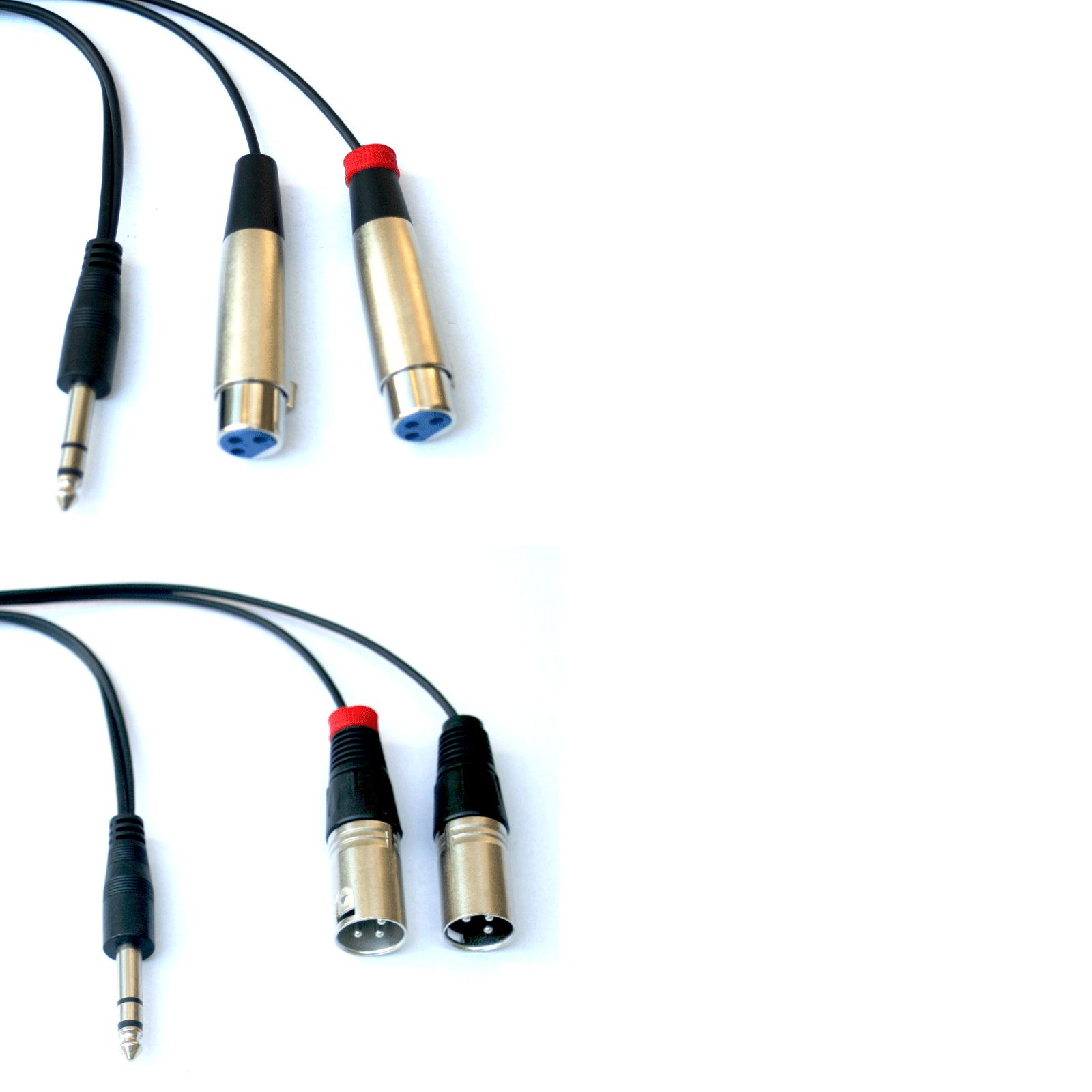 RW Dual XLR Male Female to balance 1/4 Stereo Audio TRS Microphone 1ft to 14'ft