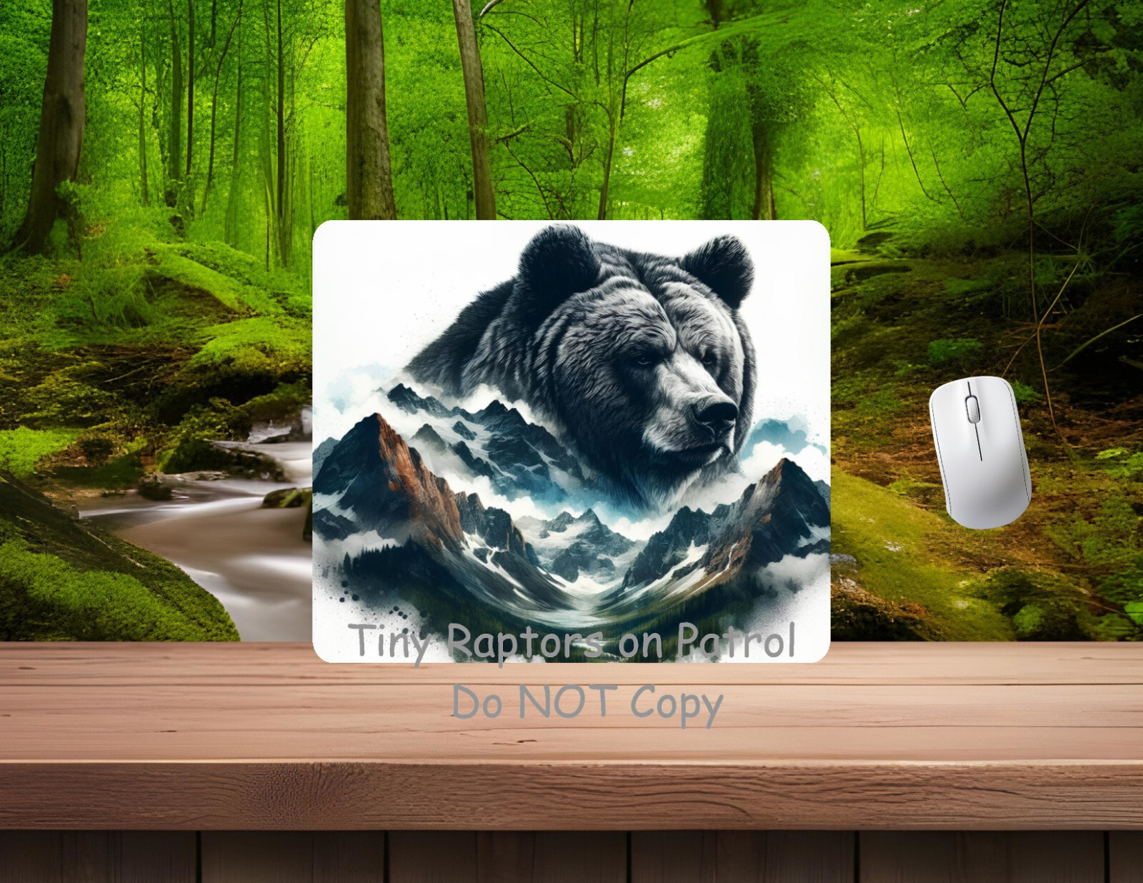 Bear themed neoprene PC/laptop Mouse Pad, CHOICE, FREE shipping, gifts, wildlife