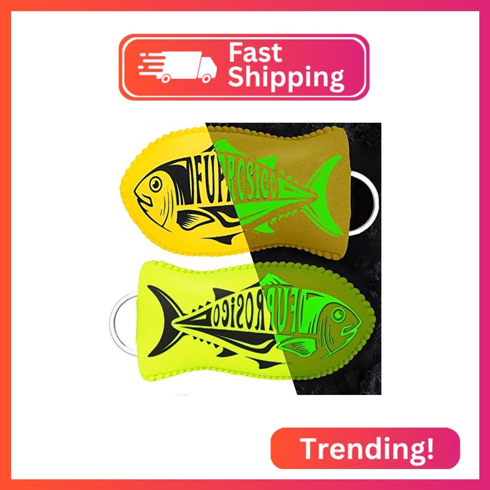 Fuprosico 2 Pack Boat Key Float, Glow in the Dark Floating Keychain for 5-6 Boat
