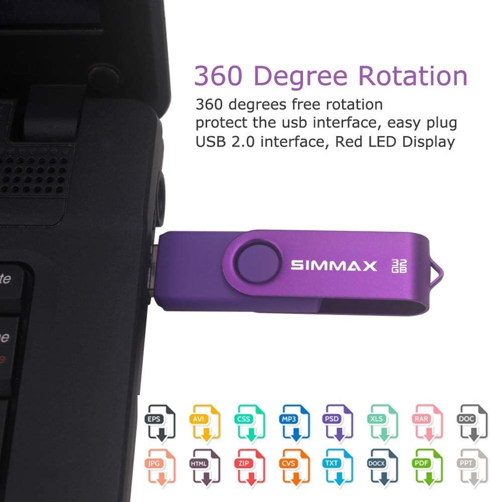 Elegant 32GB USB 2.0 Swivel Thumb Drive - Lightweight Flash Storage Solution
