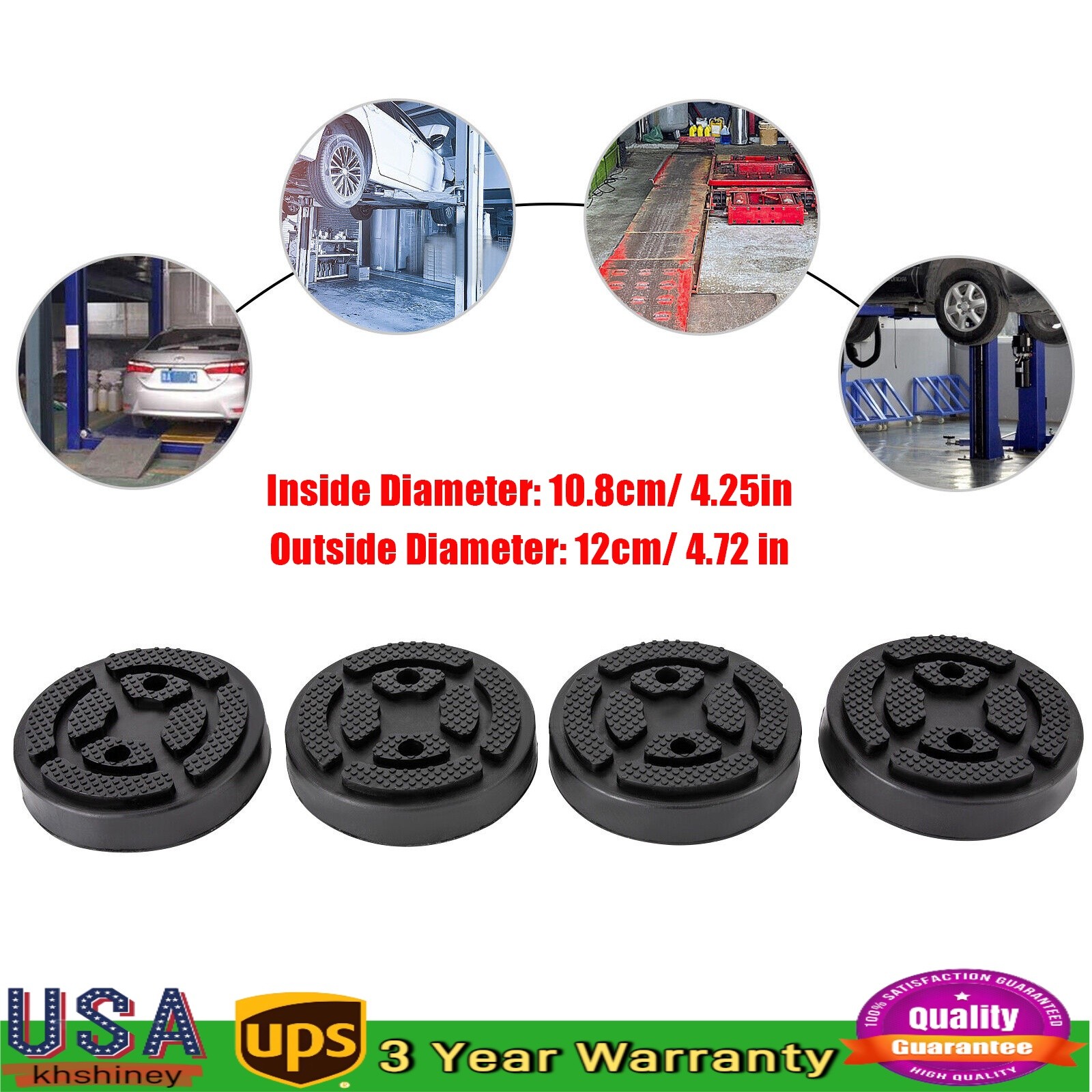 Universal Set of 4 Round Heavy Duty Car Truck Post Lift Arm Pads for Auto Repair