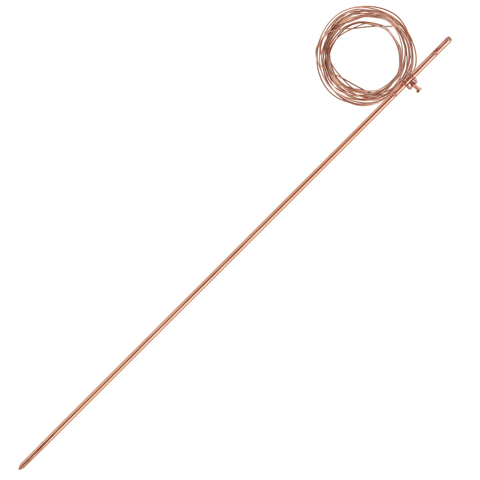 4ft Ground Rod - Copper Clad Grounding Rod per ASTM E8/E8M with 10ft Ground Wire