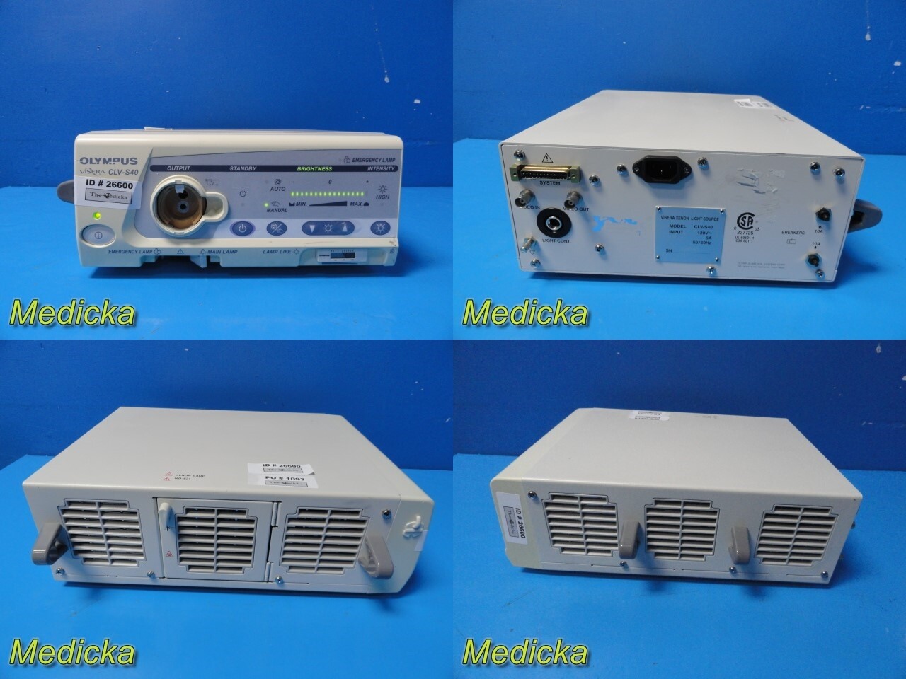 Olympus Visera CLV-S40 Xenon Light Source , MAIN LAMP NEEDS Replacement~ 26600