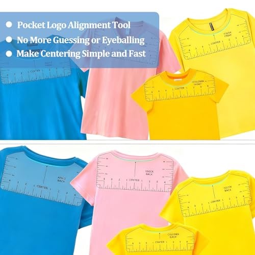 T-Shirt Ruler Guide - Transparent T-Shirt Alignment Tool, Vinyl Alignment 7pcs