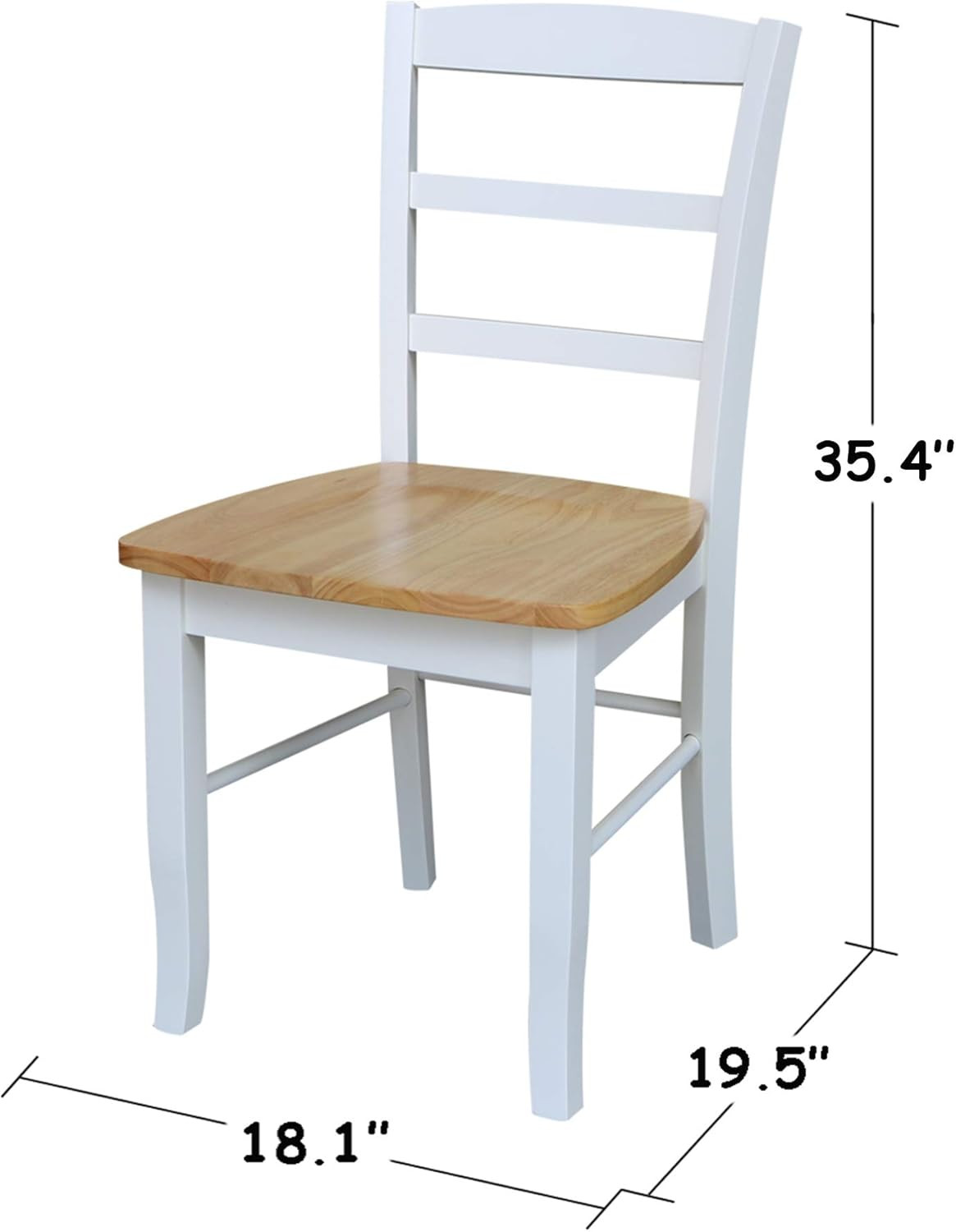 Dining Table Set with 2 Ladderback Chairs Solid Wood Parawood Kitchen/Dining Fur