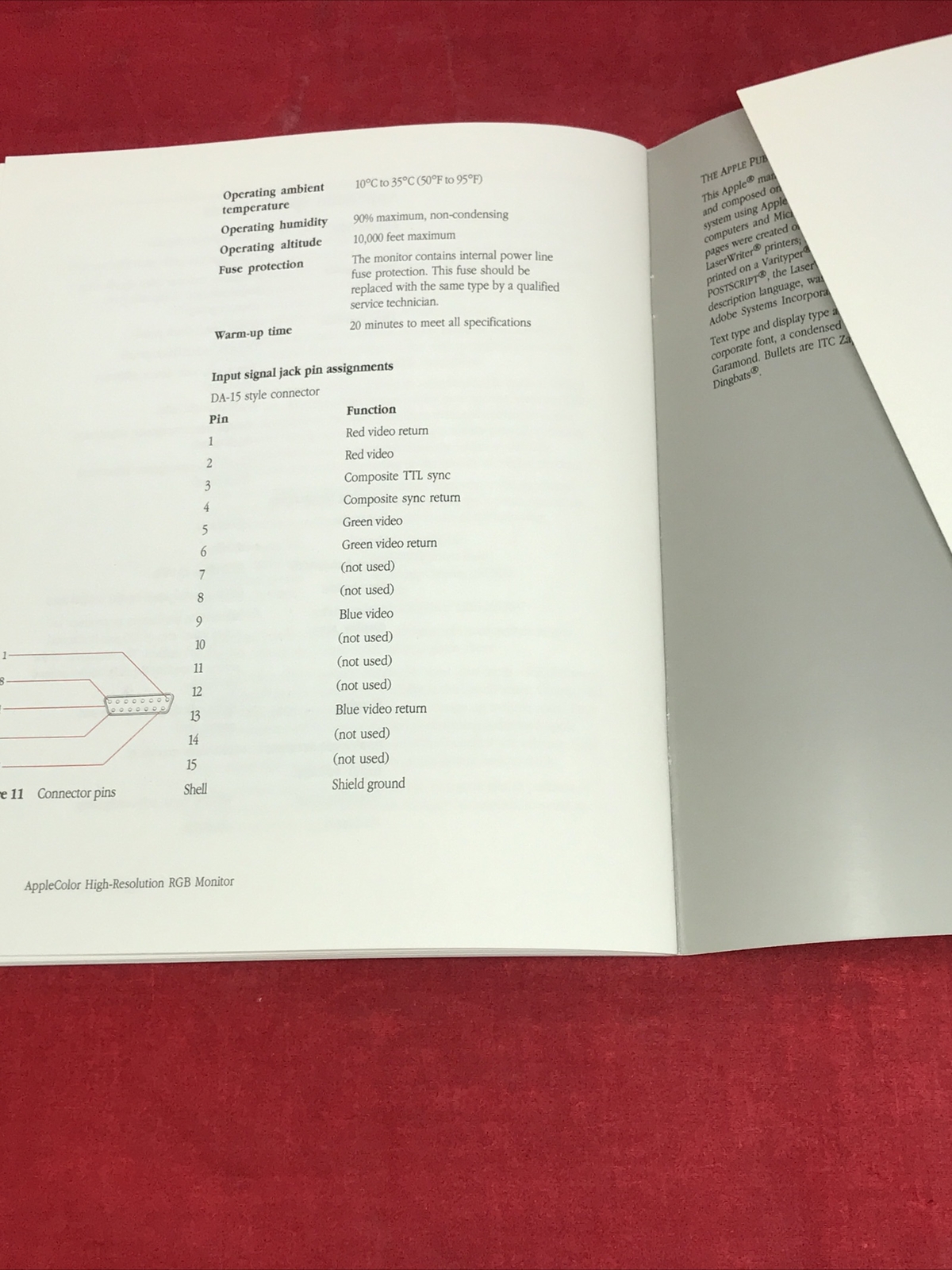 1989 Apple Macintosh AppleColor High Resolution RGB Monitor Owner’s Guide Manual