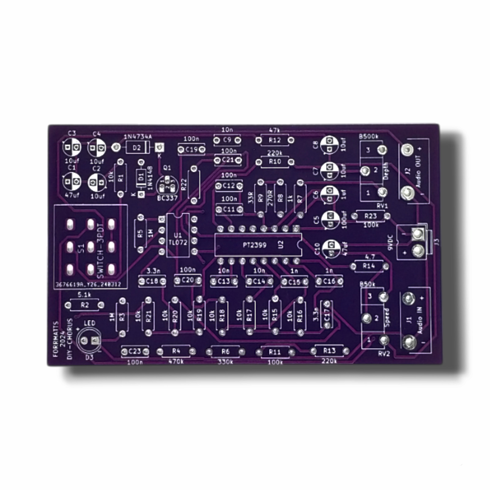 FORRMATTS DIY-Chorus Guitar pedal PCB