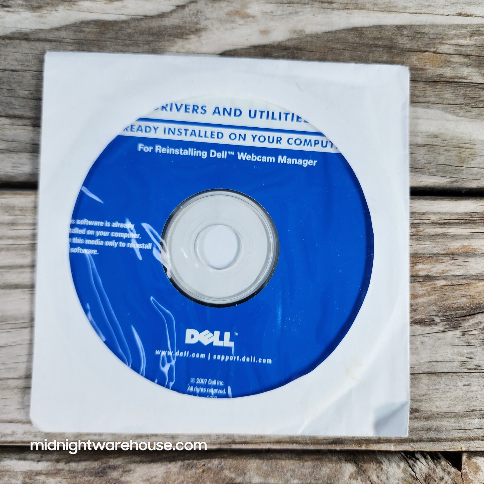 Dell Drivers and Utilities 2007 CD For Reinstalling Dell Webcam Manager MP085