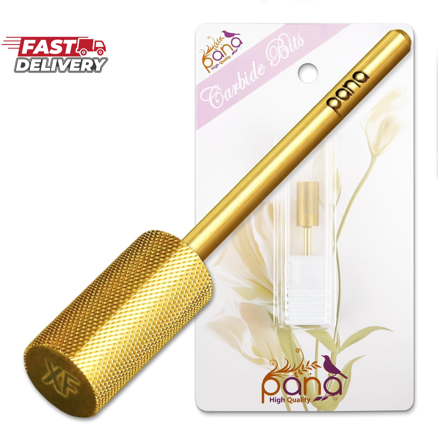 PANA Professional 3/32" Shank Size - Flat Top Large Barrel Gold Carbide Bit Extr