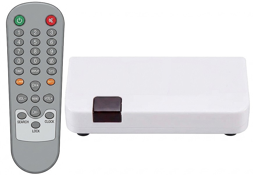 Universal UHF VHF Coax Cable TV To RCA Video Audio Demodulator W/IR Remote