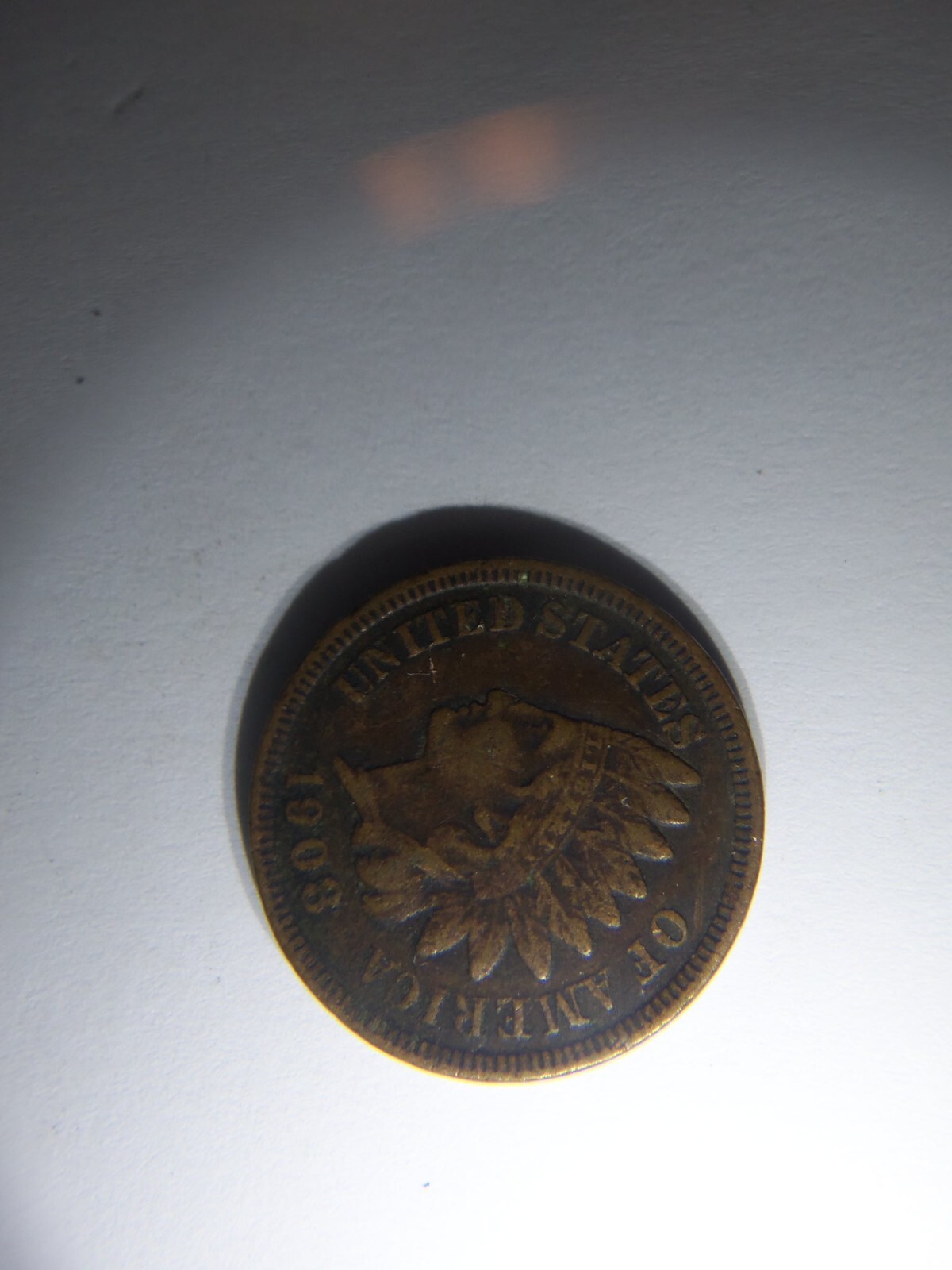 A NICE 1908 INDIAN HEAD PENNY WITH FULL LIBERTY