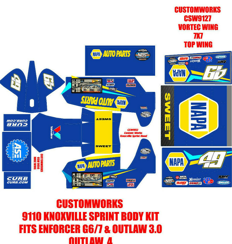 CUSTOMWORKS KNOXVILLE  SPRINT CAR 9110 brad sweet 2020 THEME WRAP KIT