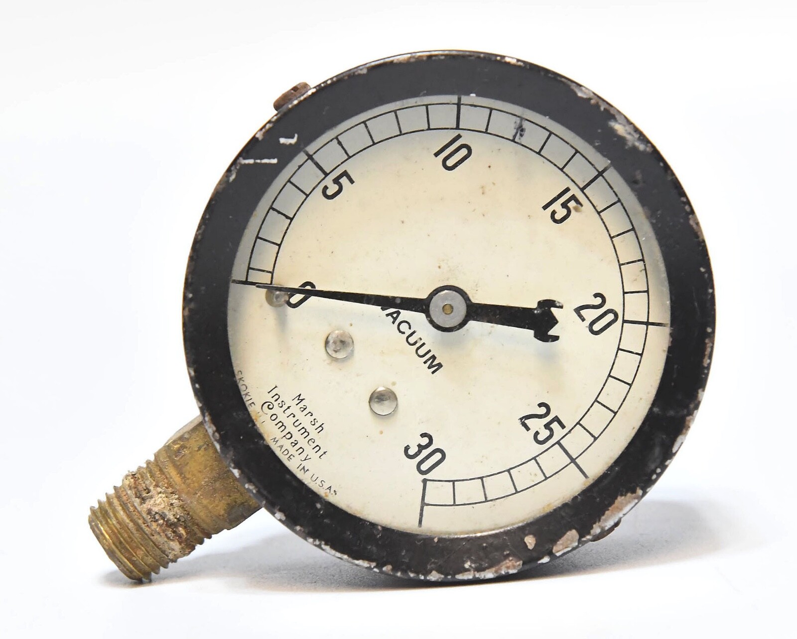 VINTAGE INDUSTRIAL MARSH VACUUM GAUGE STEAMPUNK