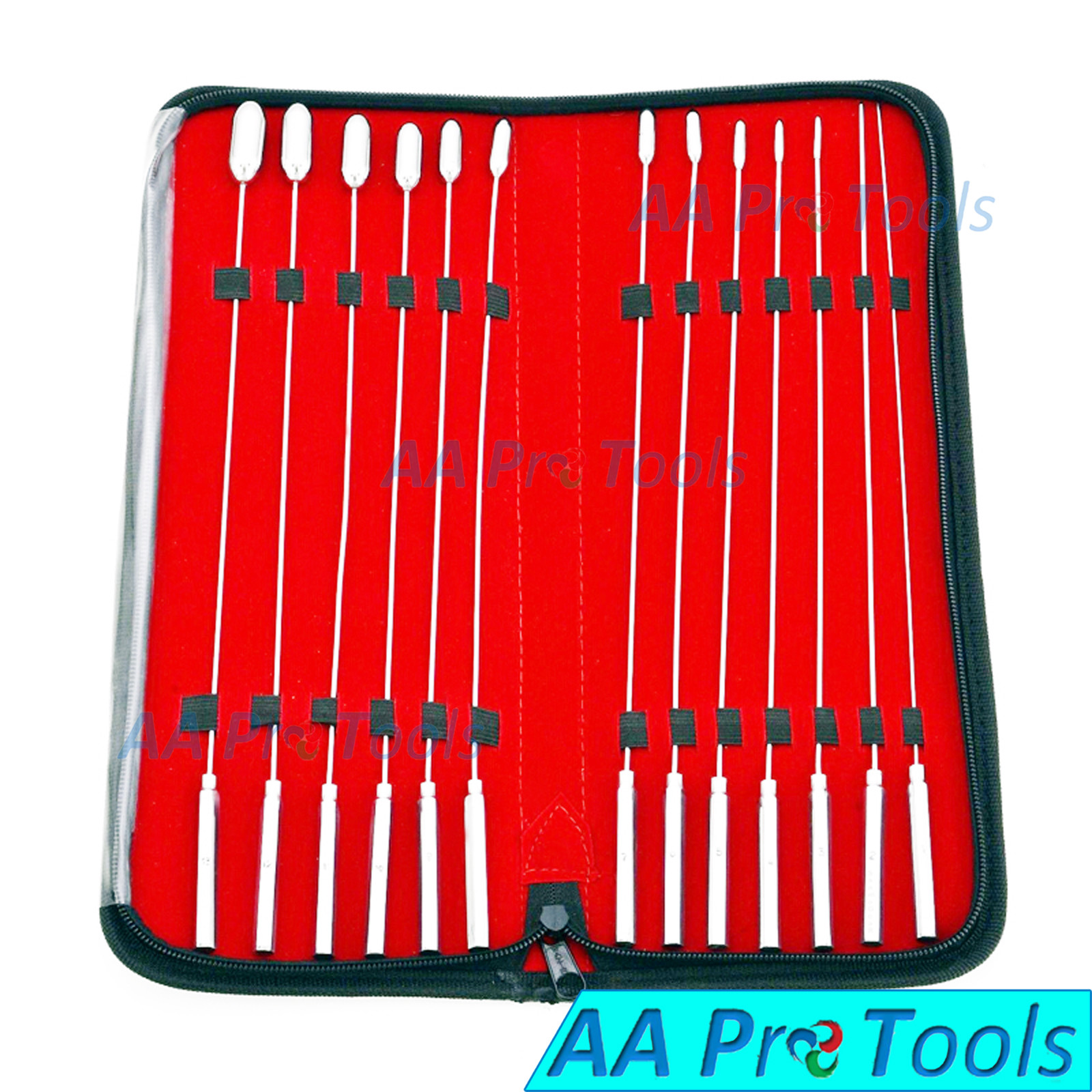 Bakes Rosebud Sounds Dilator Set of 13 Pieces Brand New In Zipper Case