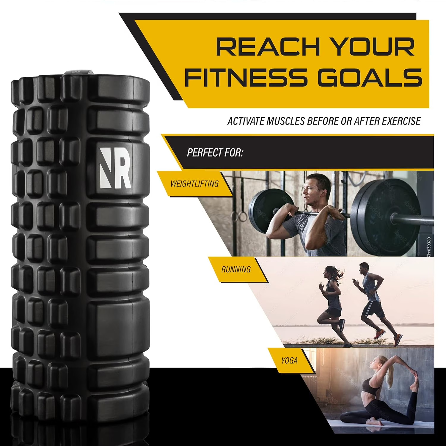 NextRoller 3-Speed Vibrating Foam Roller - High Intensity Vibration for Recovery