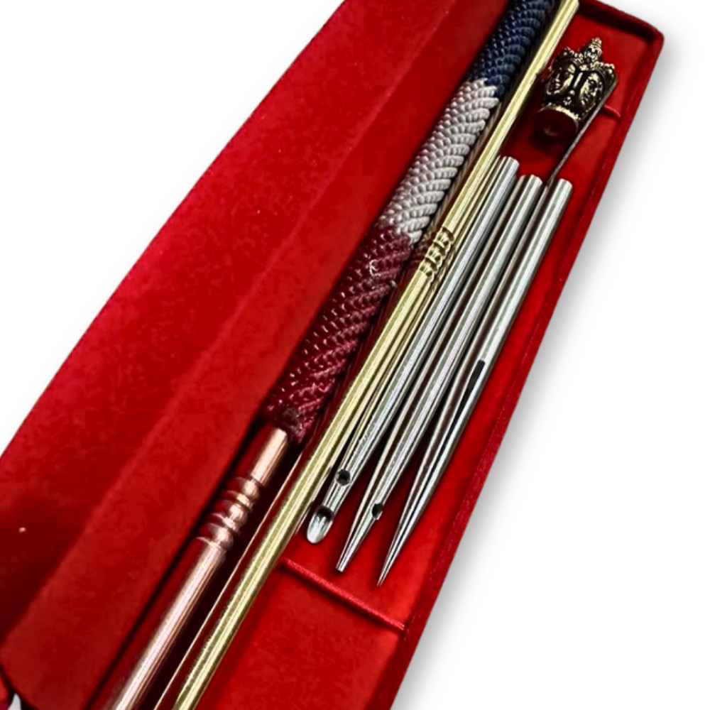 Tri-Metal Thai Tattoo Needle Brahma Head Tricolor Braided Hand-Poke Set 53cm