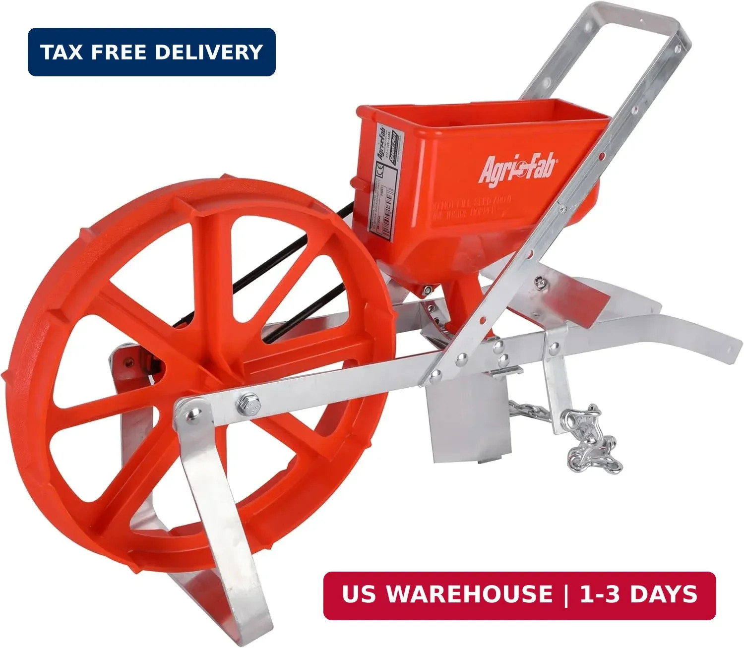 Agri-Fab Push Garden Seeder Planter with 7 Interchangeable Seed Plates, 3 lb Cap