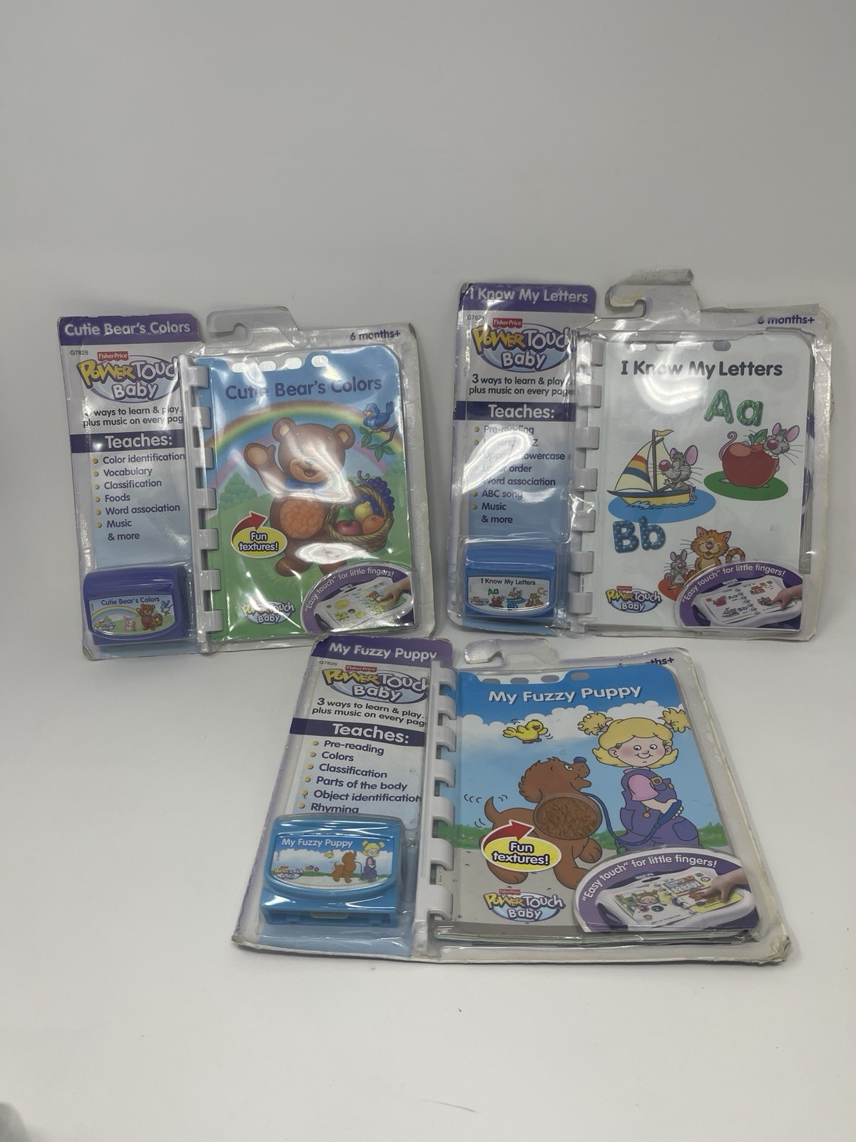 LeapFrog PowerTouch Baby System Cartridges And Books Fisher-Price - Lot Of 3