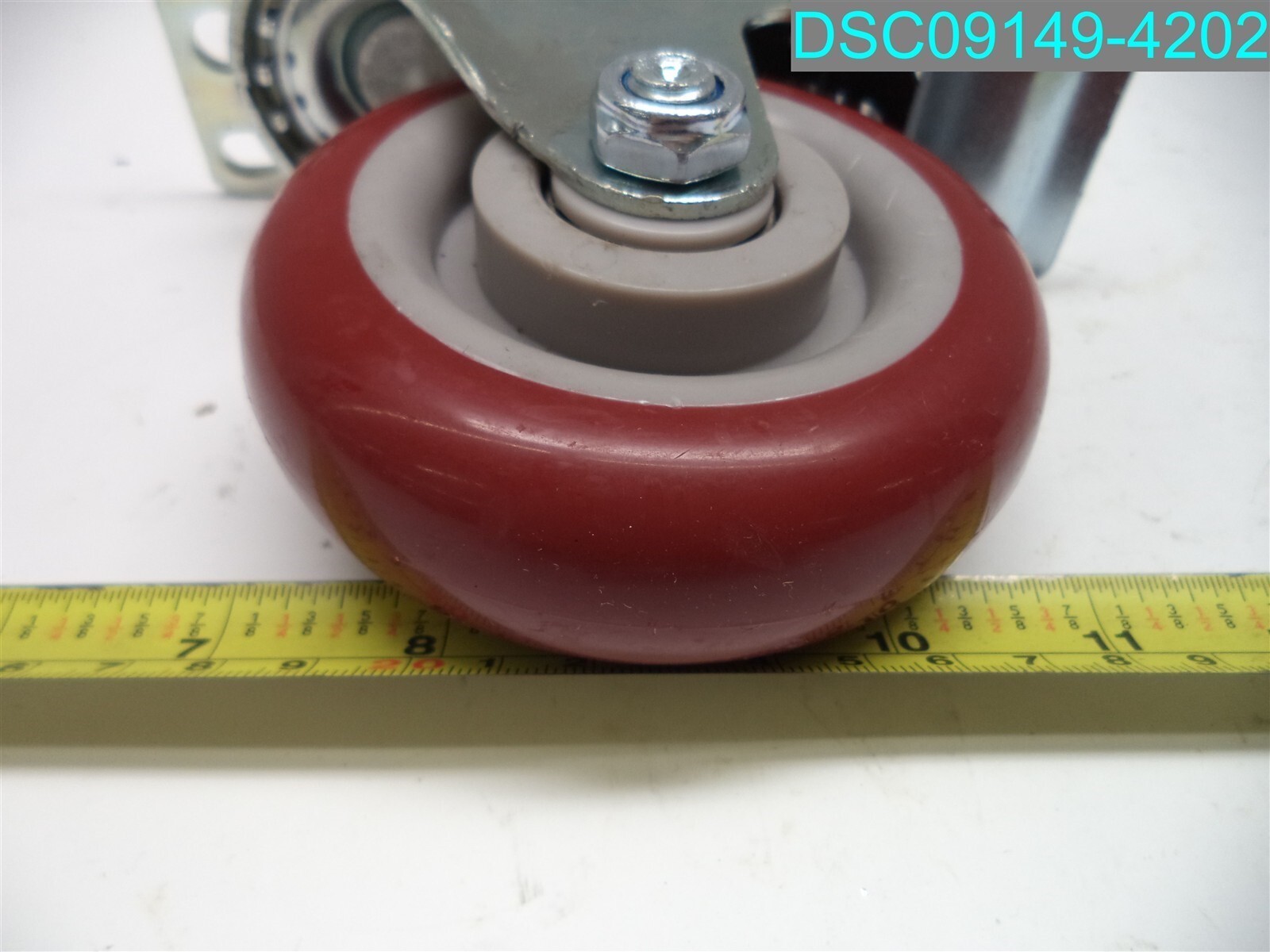 5" Caster Wheels Swivel Plate Total Lock Brake Red Polyurethane