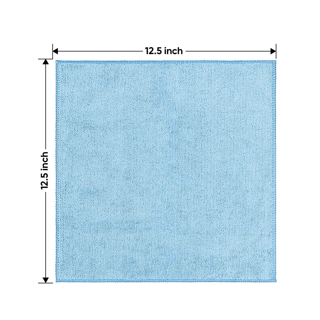 HOMEXCEL Blue Microfiber Cleaning Cloth 12 Pack, 12.5 x Inch,