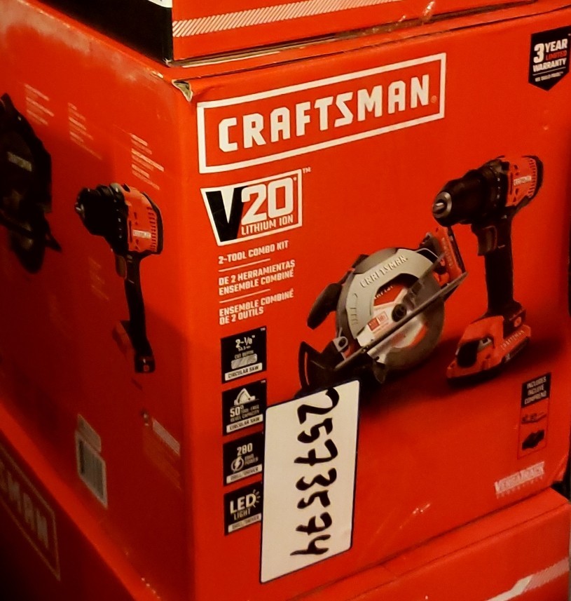 Craftsman V20 Lithium-Ion 20-Volt 2-Tool Combo Kit CMCK202C2 Batteries & Charger