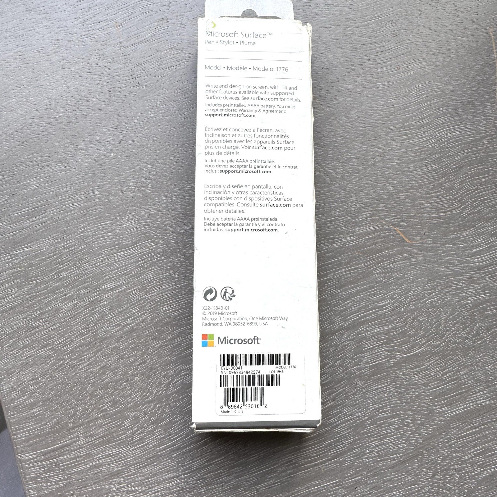 Microsoft Surface Pen Stylet Stylus Model 1776 Red