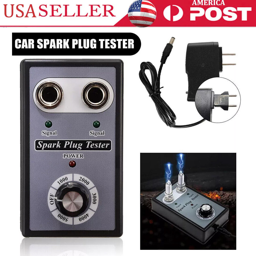 Spark Plug Tester Dual Hole Diagnostic Tool Gasoline Car Ignition Analyzer 12V