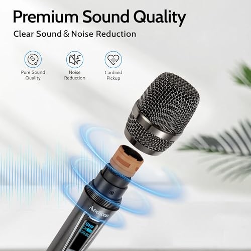 Wireless Karaoke Microphone, No Delay Handheld Microphone System 2 Microphone