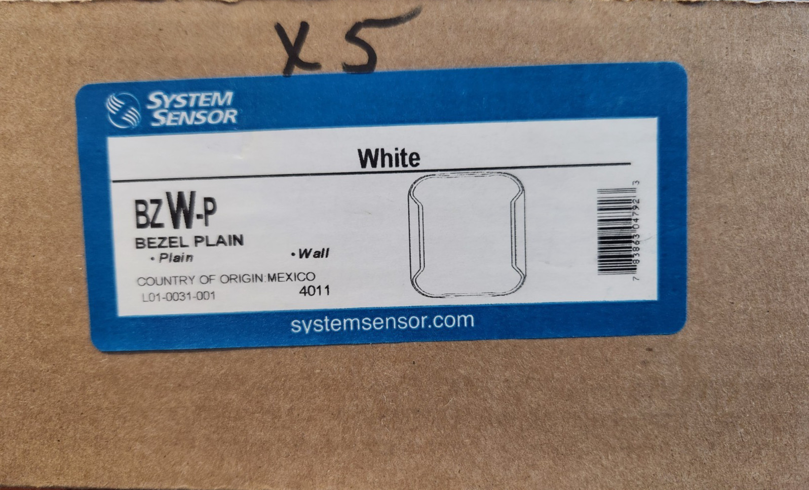 NEW System Sensor BZW-P Wall White Bezel Kit - Plain