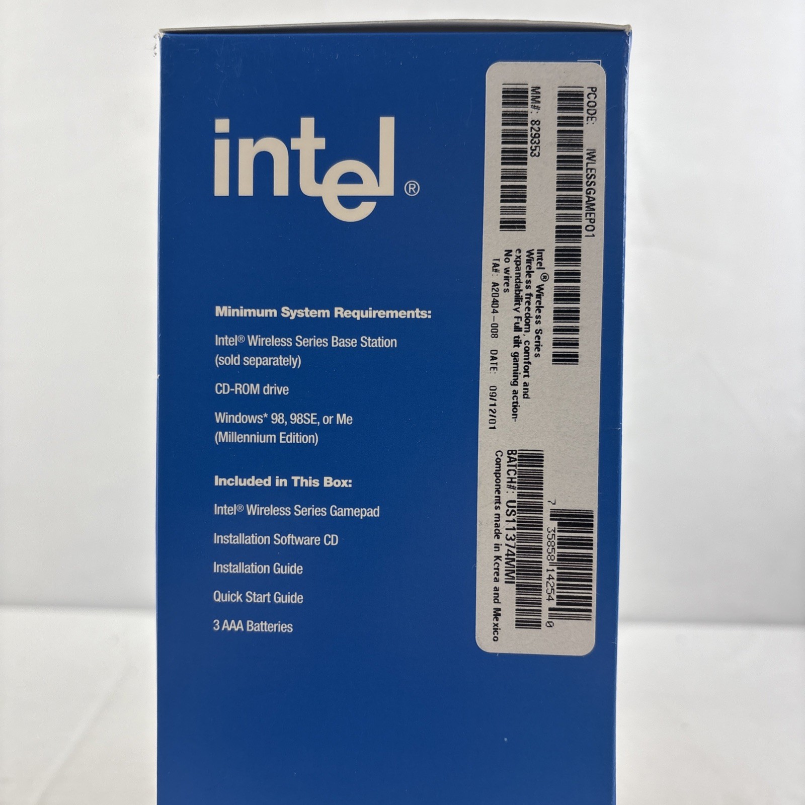 Intel Wireless Series Gamepad Accessory NEW In Box Bigbox PC Windows Vintage