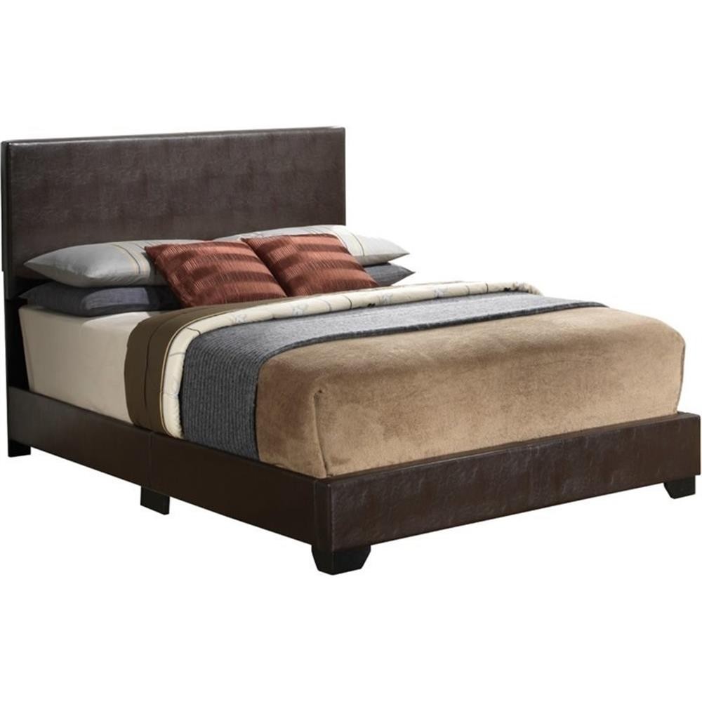 Glory Furniture Aaron Faux Leather Upholstered Full Bed in Cappuccino