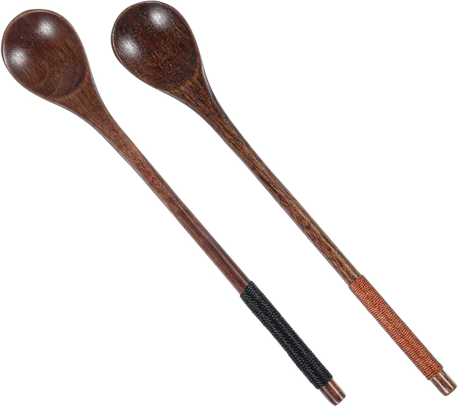 2 Pcs 7.9" Wooden Spoons for Honey, Wooden Coffee Spoon for Stirring, Stir Spoon