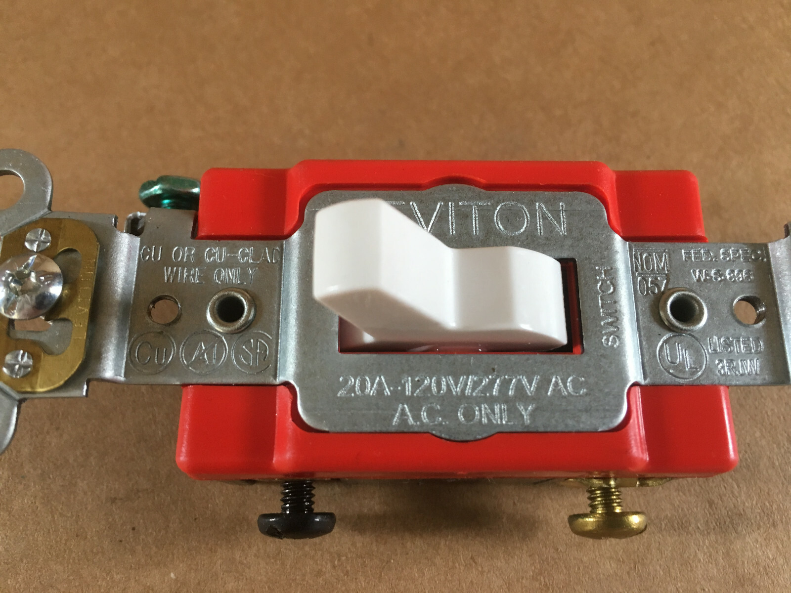 Leviton A1223-2W Antimicrobial Treated Toggle, 3-Way AC Quiet Switch, White