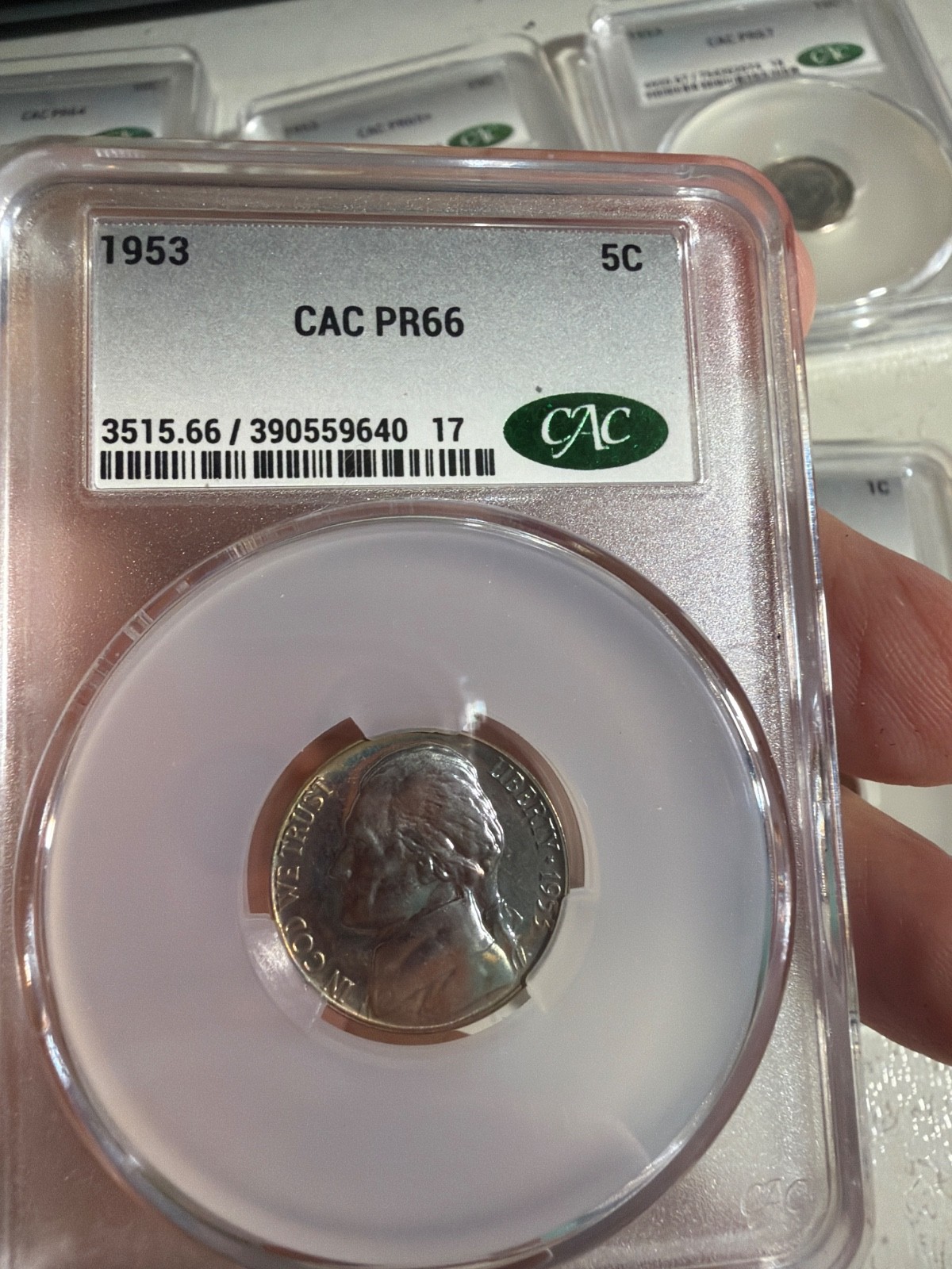 1953 CAC Proof Set PR 64, 65+, 67, 66, 63 RB