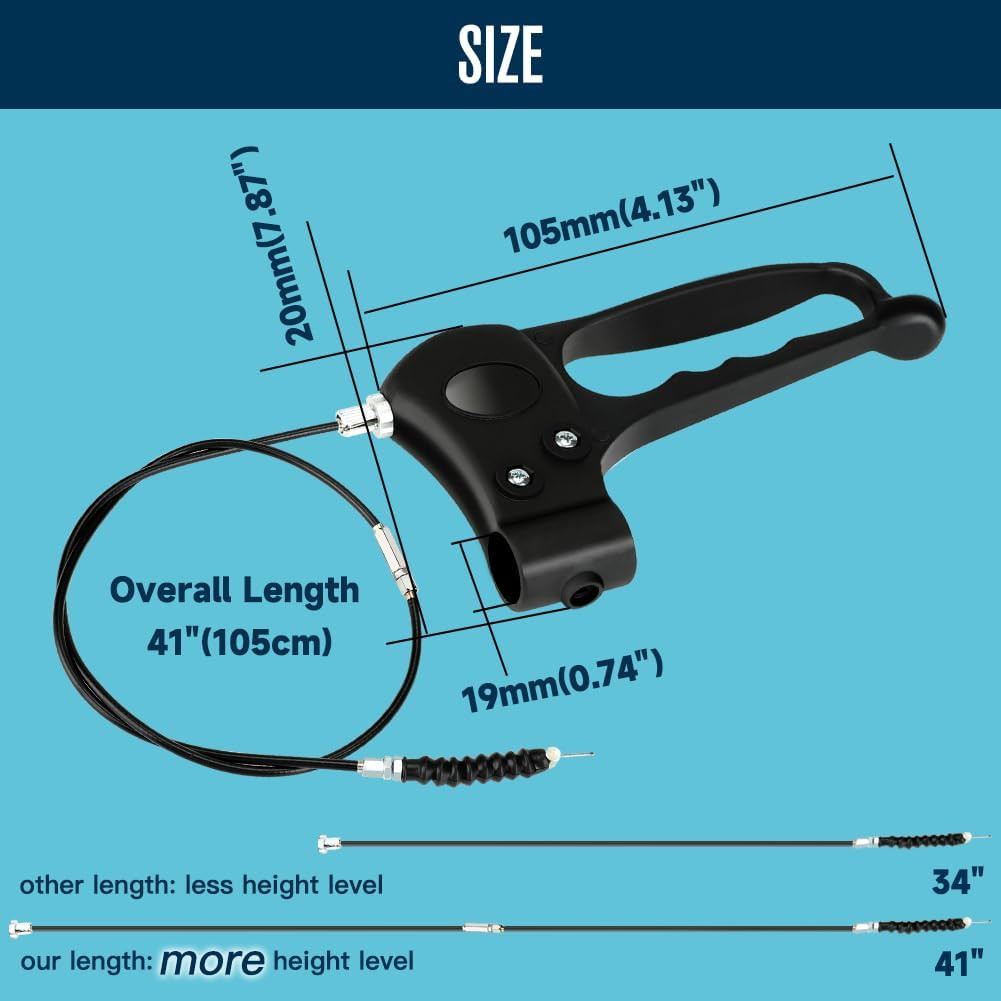 Brake Handle with 41'' Cable Assembly Replacement for 4-Wheel Folding Rollato...